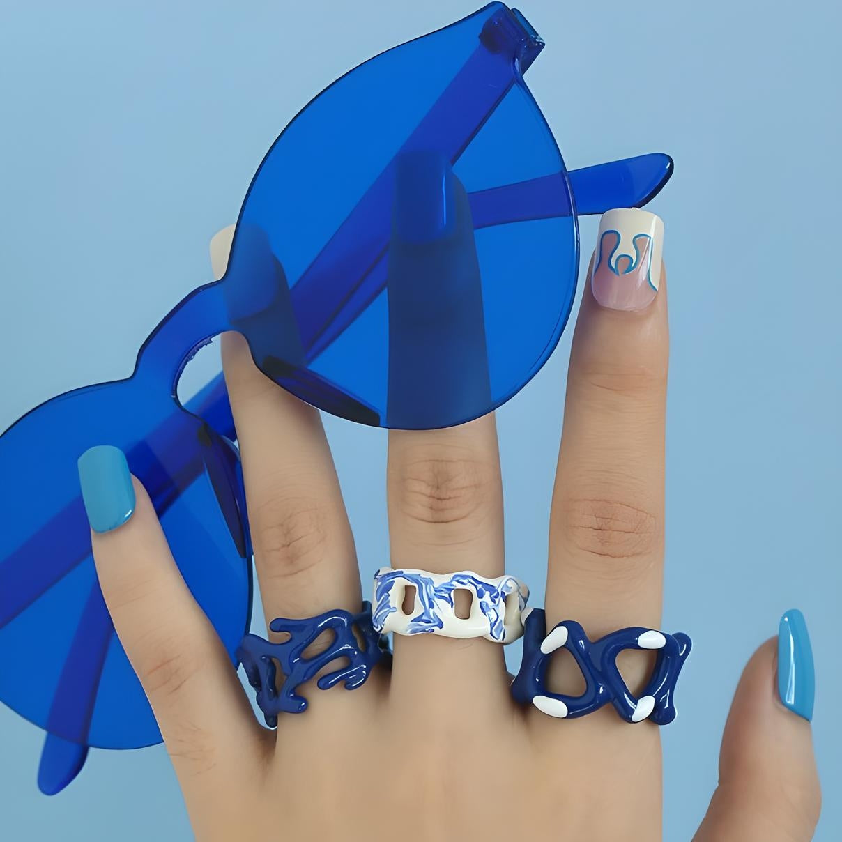 Blue Ink Sky Ring