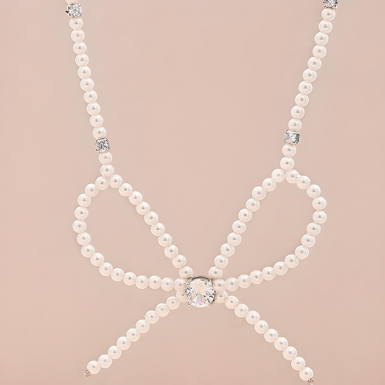 Pearl Bow Necklace