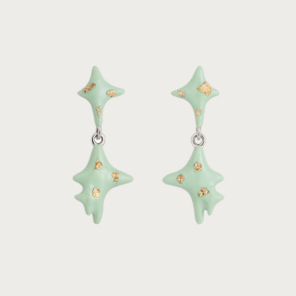 Mint Star Earrings