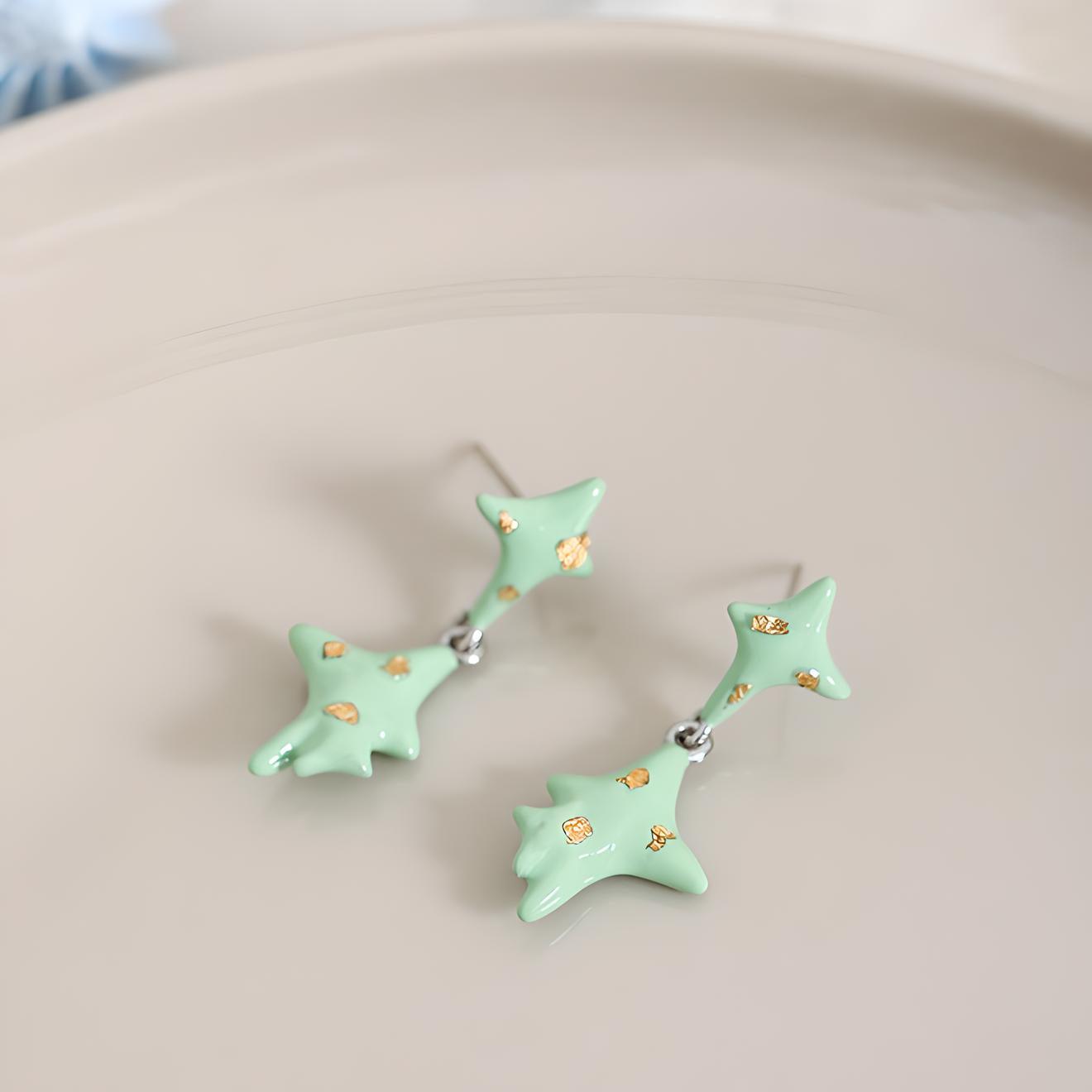 Mint Star Earrings - Steppaws