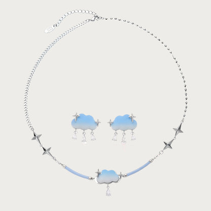 Shining Cloud Parure Earrings and Necklace