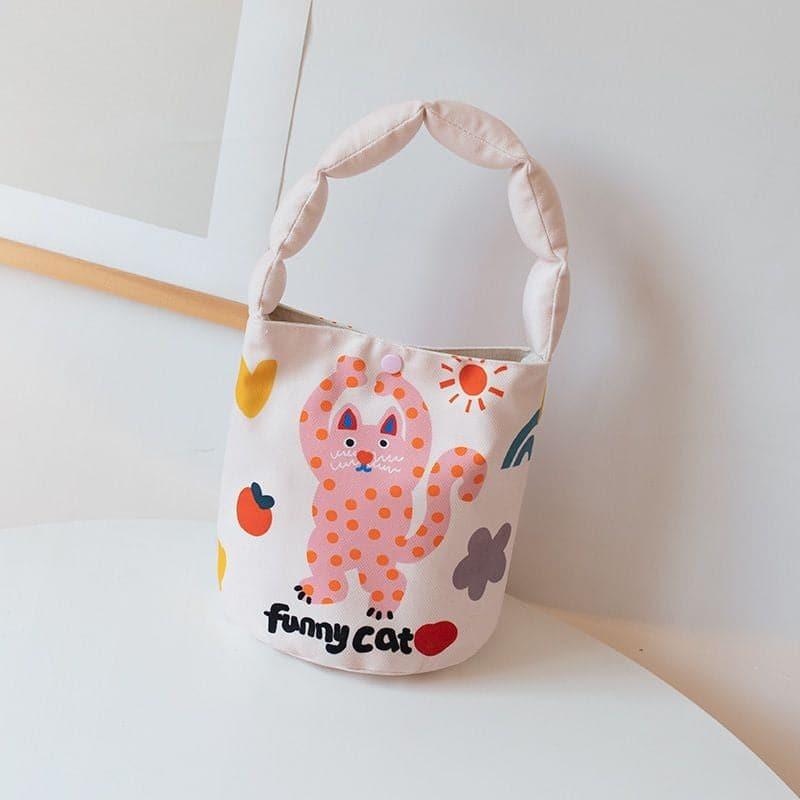 Cute Kitty Print Bucket Bag - Steppaws