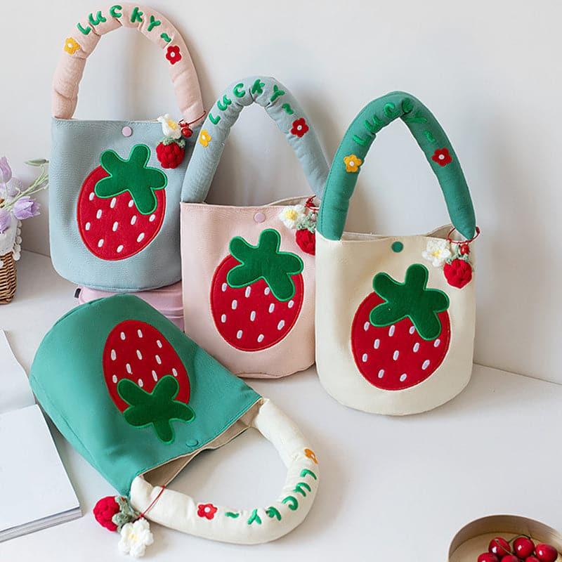 Strawberry Soft Handle Bucket Bag - Steppaws