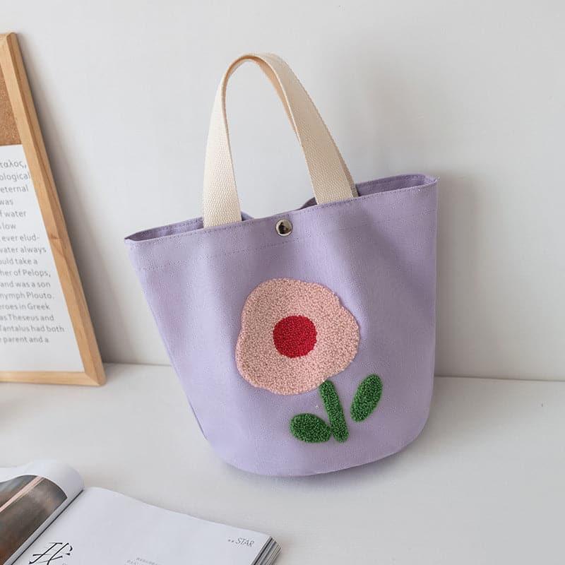 Floral Embroidered Canvas Tote Bag - Steppaws