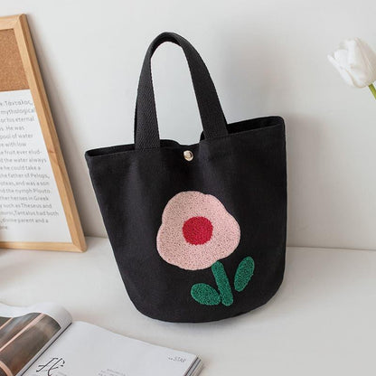 Floral Embroidered Canvas Tote Bag - Steppaws