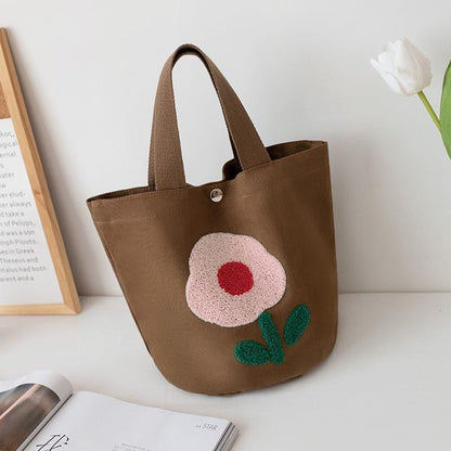 Floral Embroidered Canvas Tote Bag - Steppaws