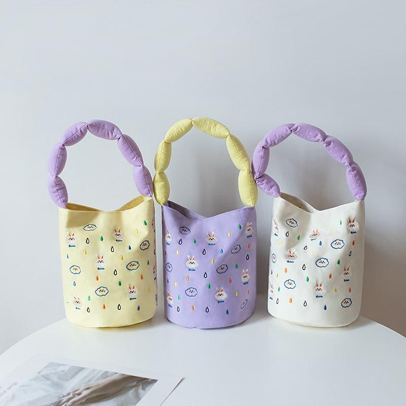 Embroidered Cute Cartoon Bucket Bag - Steppaws