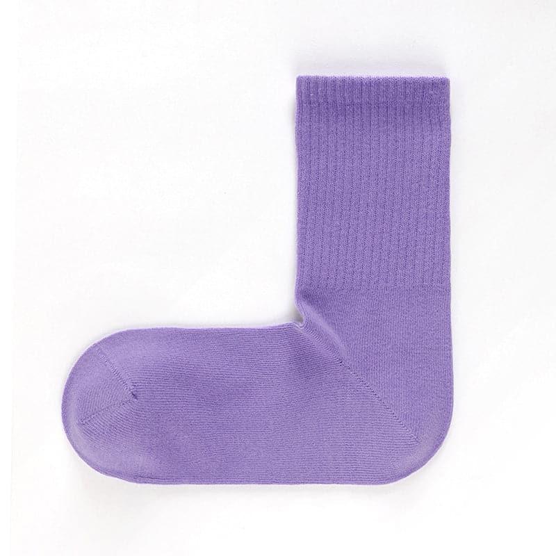 Cotton Right Angle Socks Boneless Socks Solid Color Long Socks - Steppaws