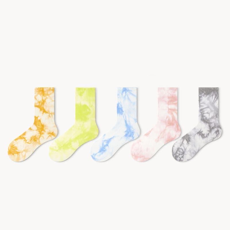 Colorful Tie Dye Sports Breathable Street Fashion Trendy Socks - Steppaws