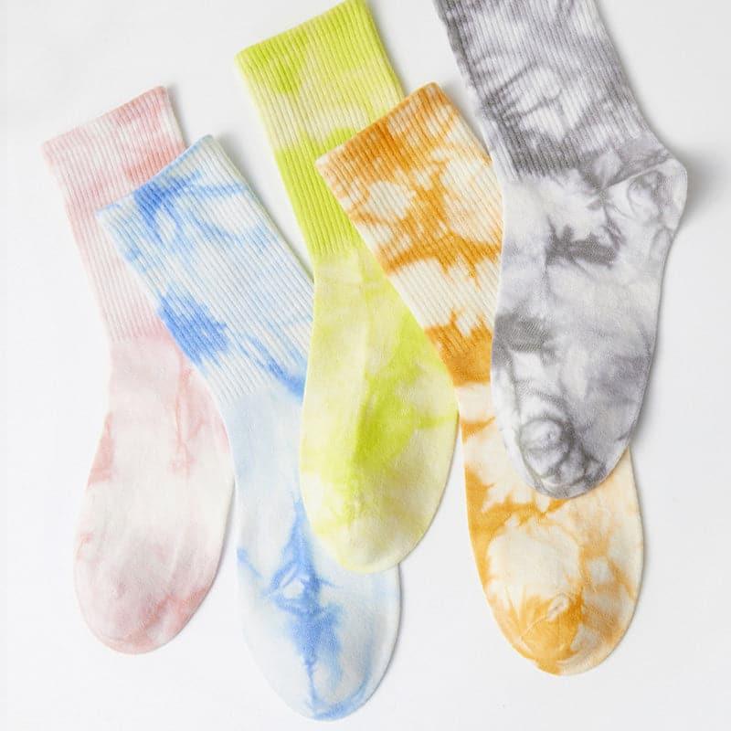 Colorful Tie Dye Sports Breathable Street Fashion Trendy Socks - Steppaws