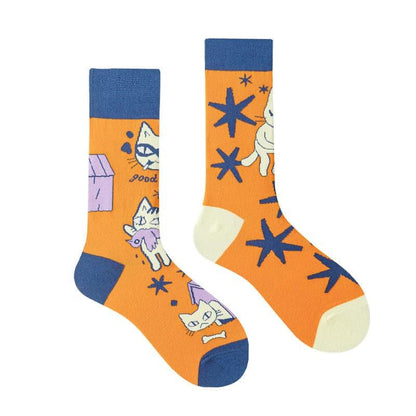 Asymmetric Mandarin Duck Combed Cotton Socks - Steppaws