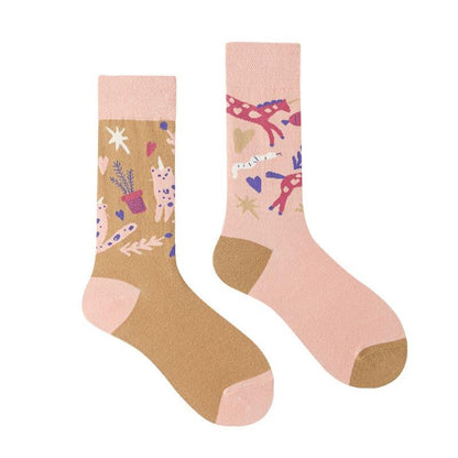 Asymmetric Mandarin Duck Combed Cotton Socks - Steppaws