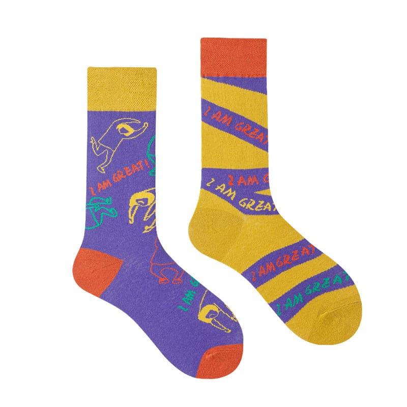 Asymmetric Mandarin Duck Combed Cotton Socks - Steppaws