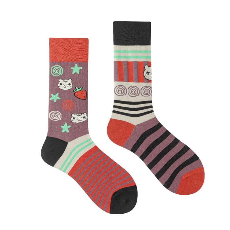 Asymmetric Mandarin Duck Combed Cotton Socks - Steppaws