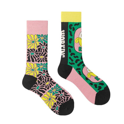 Asymmetric Mandarin Duck Combed Cotton Socks - Steppaws