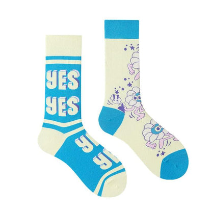 Asymmetric Mandarin Duck Combed Cotton Socks - Steppaws