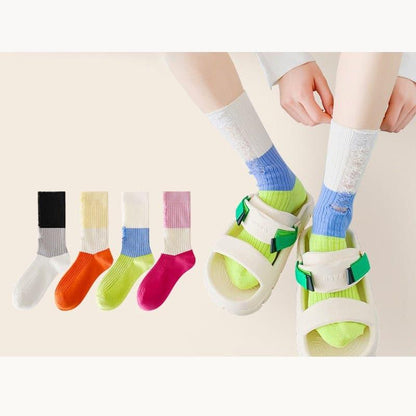 Color Matching Ripped Socks Trend Socks - Steppaws