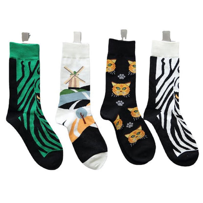 Asymmetrical trendy mid-calf socks - Steppaws