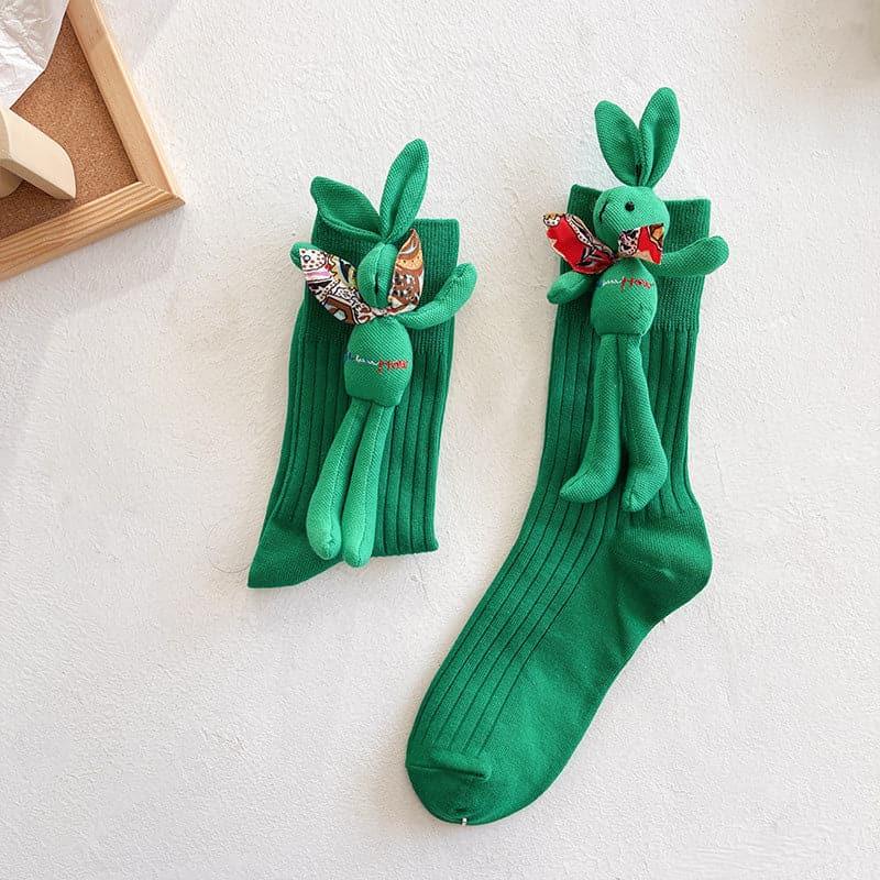 Rabbit Embroidered Cotton Socks - Steppaws