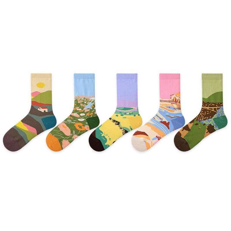 Mountains and Fields Cotton socks - Steppaws