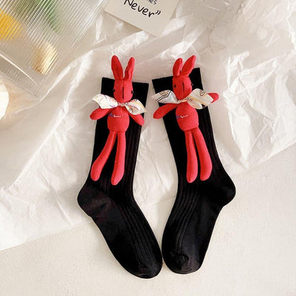 Rabbit Embroidered Cotton Socks - Steppaws